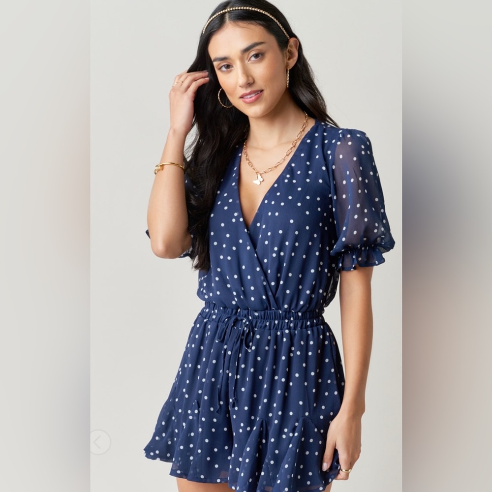NWT Trixxi Navy Polka Dot Romper (purchased from Francesca’s)